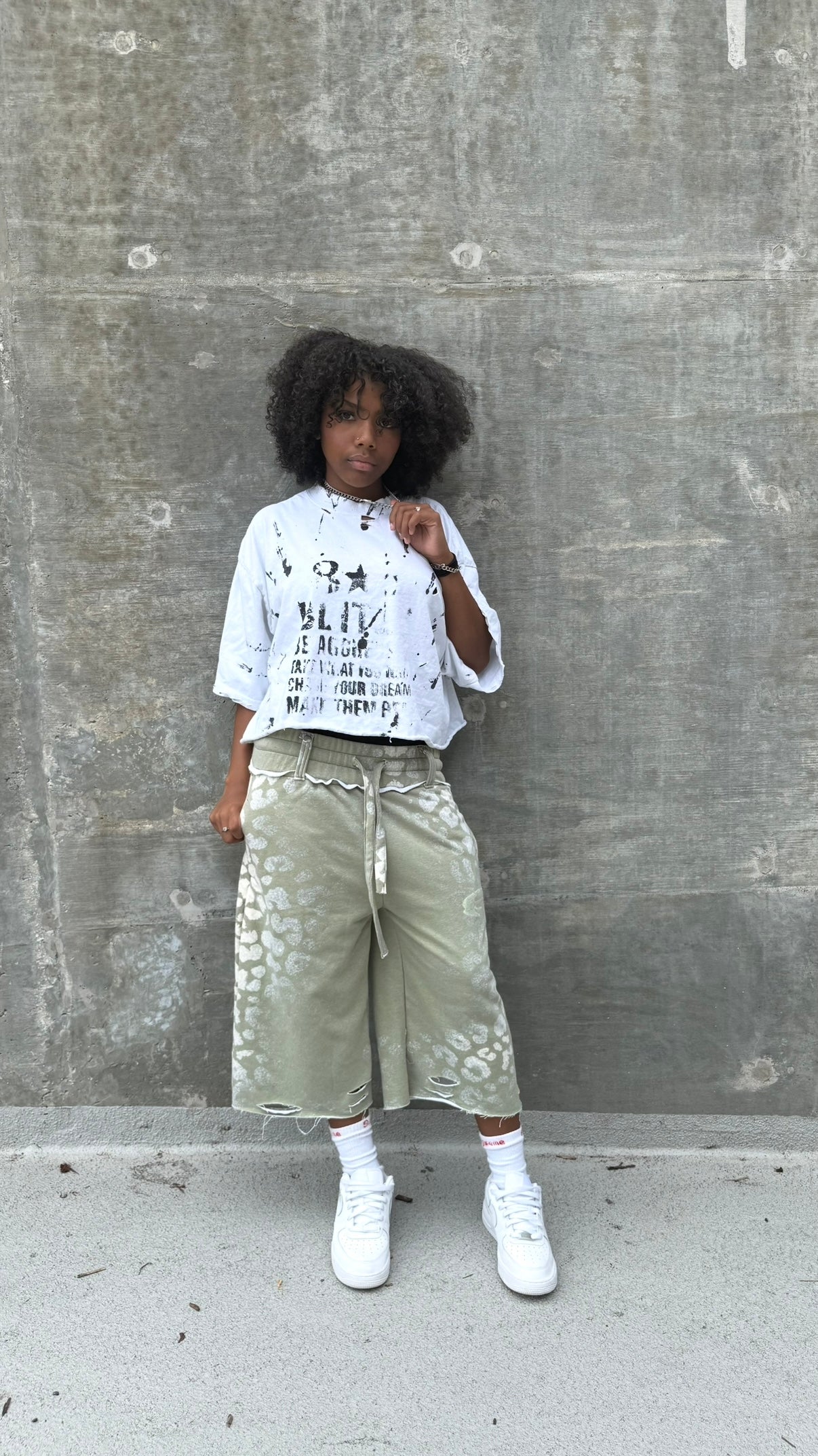 GREEN 3/4 FORTSATTA SHORTS