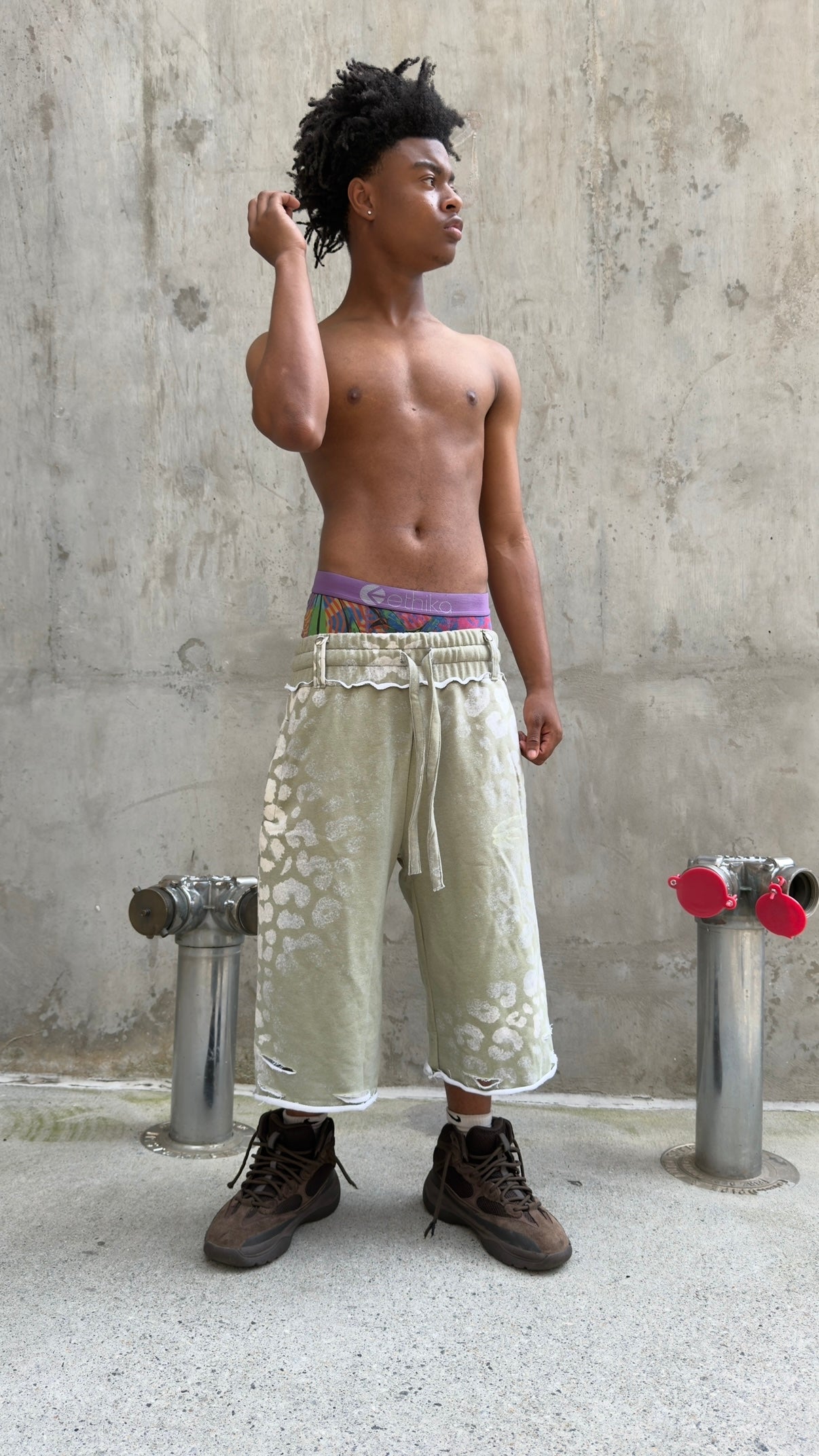 GREEN 3/4 FORTSATTA SHORTS