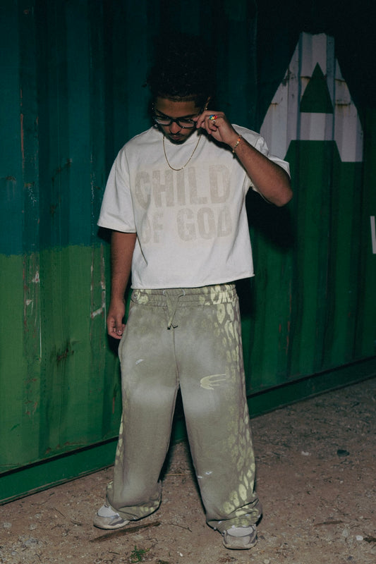 Green Panther fade Sweats